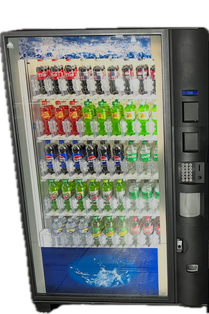 Dixie-Narco BevMax glass-front cold drink vending machine
